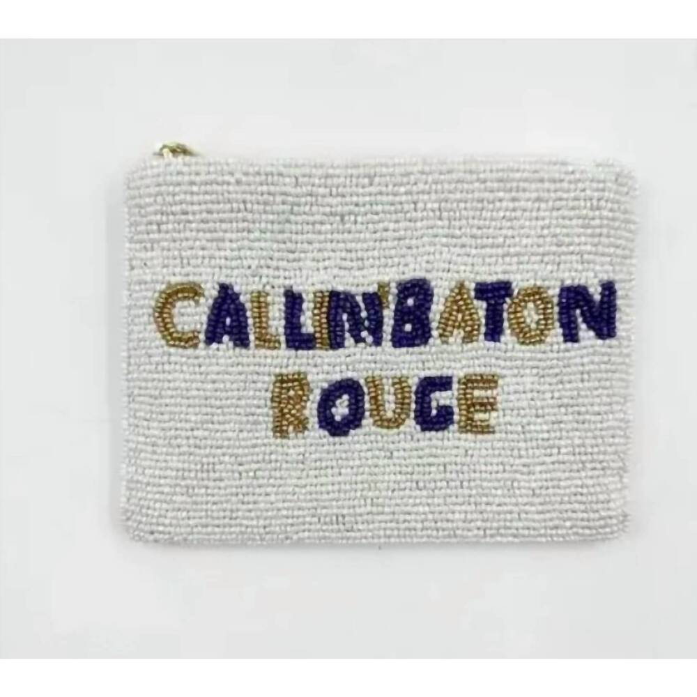 NEW AMESLAYNE callin’ baton rouge lsu tigers harper coin purse in metallic gold